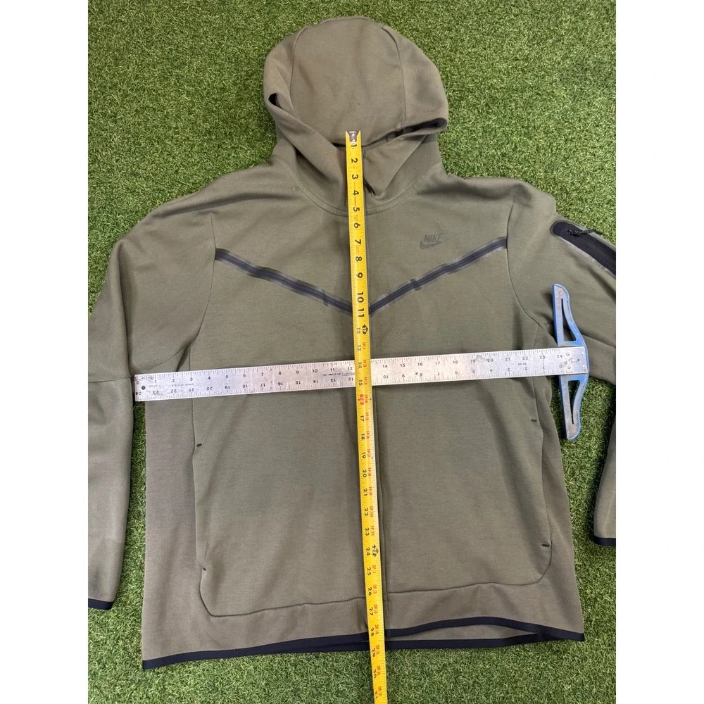 Nike Tech Fleece Full Zip Hoodie Olive‎ Green Mens XL CU4489-326 Jacket